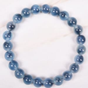Fuhong Crystal Natural Blue White Sugar Heart Jade Chalcedony Agate Bracelet