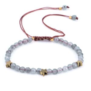 Imitation Agate Bracelet With Faceted Crystal