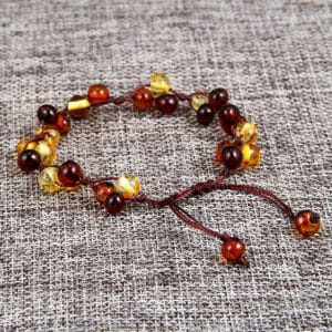 Natural amber hand-woven bracelet