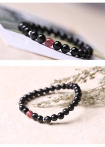 Superfine Obsidian Bracelet Women's Small Beads Black Bracelet