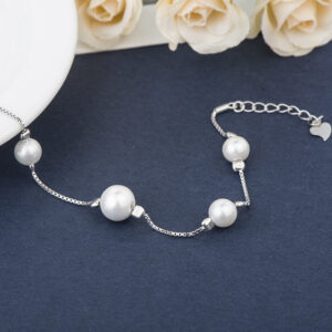 925 sterling silver pearl bracelet female beaded jewelry