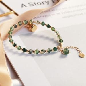 Natural Green Crystal Agate Lucky Transfer Beads Bracelet