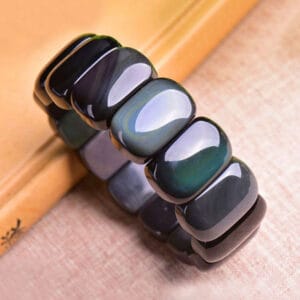 Rainbow Eye Obsidian Hand Row Men's And Women's Bracelet