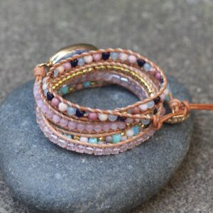 Colorful Turquoise Braided Leather Wrap Bracelet