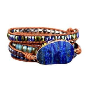 Cross-border Hot Style Natural Lapis Lazuli Leather Woven Creative Multi-layer Wrapped Bracelet Women's Jewelry Wholesale