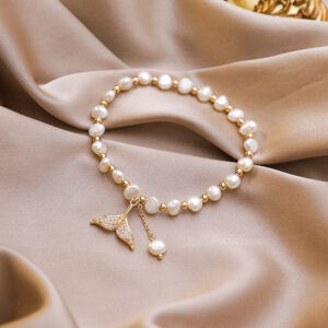 Simple And Sweet Round Bead Bracelet Female Niche Freshwater Pearl Bracelet