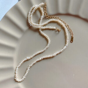 Sterling Silver Natural Pearl Flower Bracelet Handmade Irregular Pearl Bead Bracelets for Women Silver