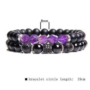 Black agate combination bracelet