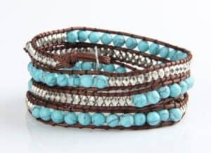 Handmade Blue Howlite Bead Layered Bracelet