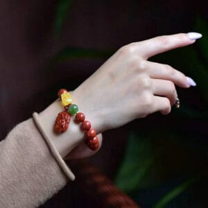 Women's red agate bracelet