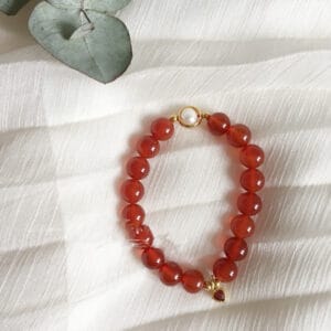 Natural red agate bracelet