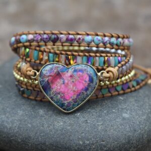 Colorful Turquoise Braided Leather Wrap Bracelet