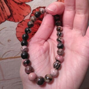 Black agate rose stone bracelet