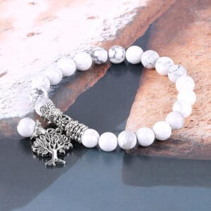 Frosted White Turquoise Bead Bracelet