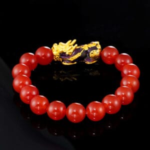Natural red agate color-changing brave bracelet