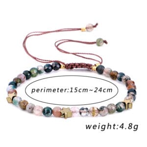 Imitation Agate Bracelet With Faceted Crystal