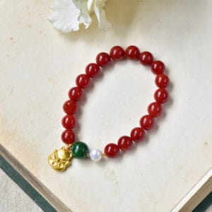 Agate red blue braceletv