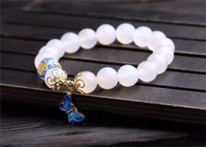 Crystal white agate bracelet