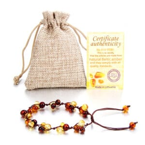 Natural amber hand-woven bracelet