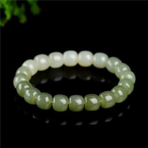 Water gradient jade bucket bead bracelet