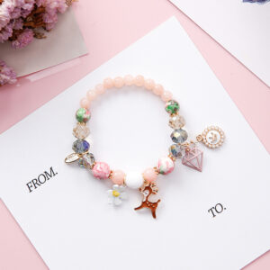 Fawn Pearl Crown Creative Beaded Bracelet