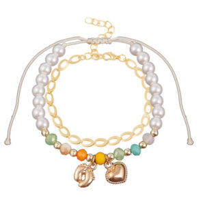 Personality Pulling Handmade Pearl Beaded Love Multilayer Bracelet