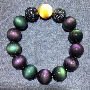 Natural colorful eye obsidian bracelet