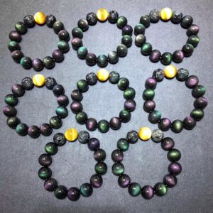 Natural colorful eye obsidian bracelet