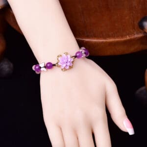 Purple jade powder crystal bracelet