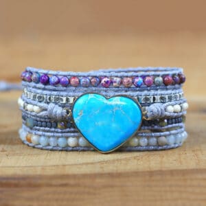Turquoise Hand-woven Multilayer Leather Bracelet