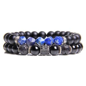 Black agate combination bracelet