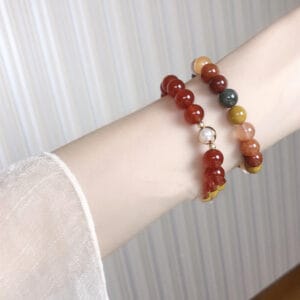 Women's natural red agate bracelet