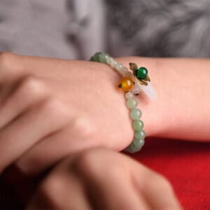 Ethnic style aventurine jade single circle bracelet
