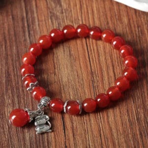 Natural red agate crystal bracelet for children