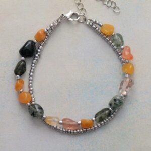 Pearl Bracelet Statement Handmade Quartz Seed Beads