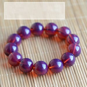 Beeswax Single Circle Men's And Women's Blue Amber Bracelet