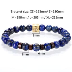 Blue Lapis Lazuli Lucky Beaded Bracelet Energy Stone